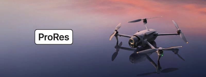 DJI Mavic 4 Pro avec le logo Apple ProRes