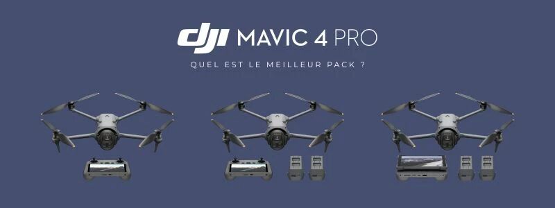 Comparaison des différents packs DJI Mavic 4 Pro avec radiocommandes et batteries