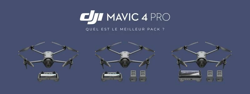 Comparaison des différents packs DJI Mavic 4 Pro avec radiocommandes et batteries