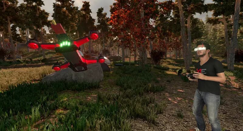 Capture d’écran d’un simulateur FPV
