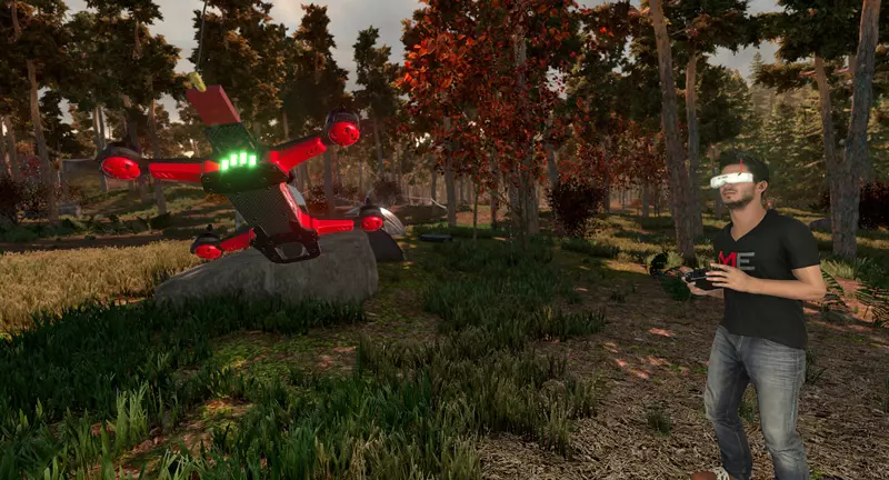 Capture d’écran d’un simulateur FPV