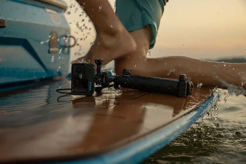 Caméra GoPro sur une planche de surf
