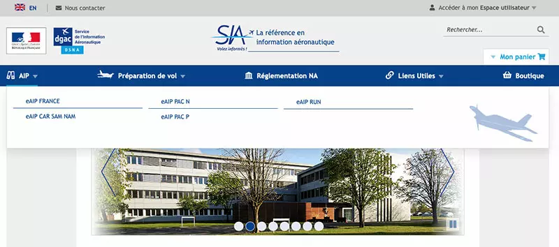 Capture d'écran du SIA