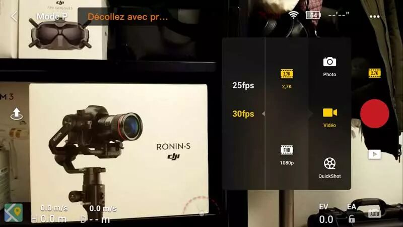 Choix de la qualité vidéo sur DJI Fly
