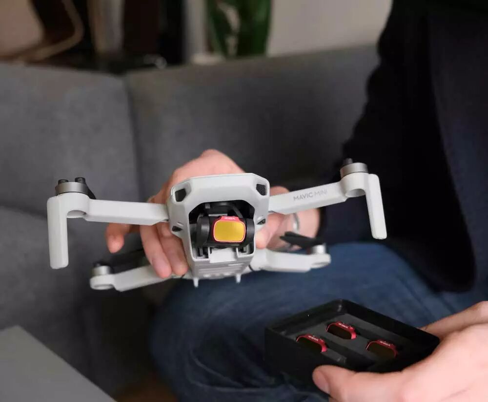 Filtre ND installé sur le DJI Mavic Mini