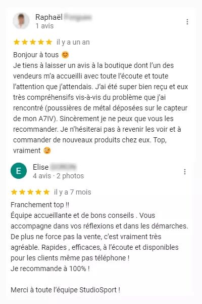 Avis client boutique de Boulogne - mobile