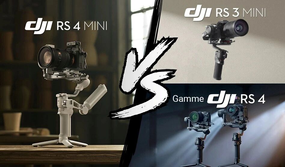 Article de blog comparatif technique DJI RS 4 Mini, RS 4, RS 4 Pro et RS 3 Mini