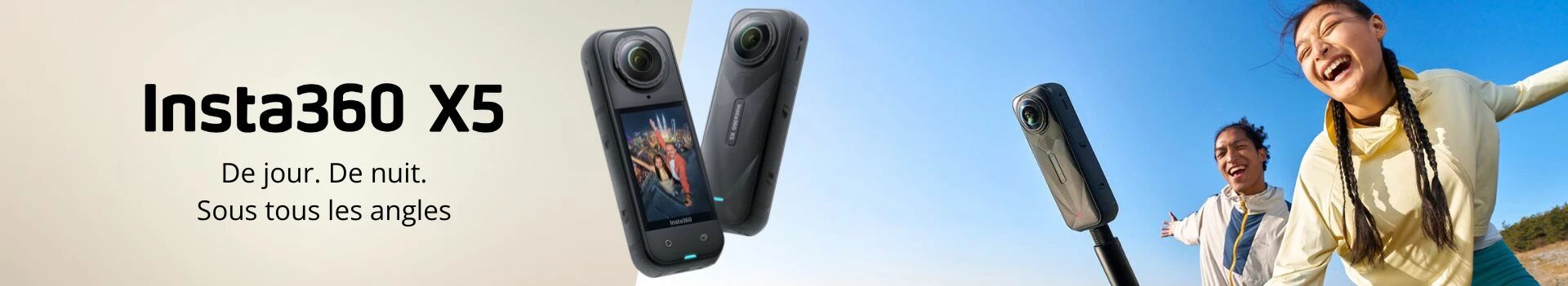 Bannire de prsentation de la camra Insta360 X5.