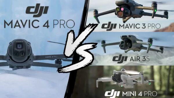 Comparatif technique DJI Mavic 4 Pro, Mavic 3 Pro, Air 3S et Mini 4 Pro