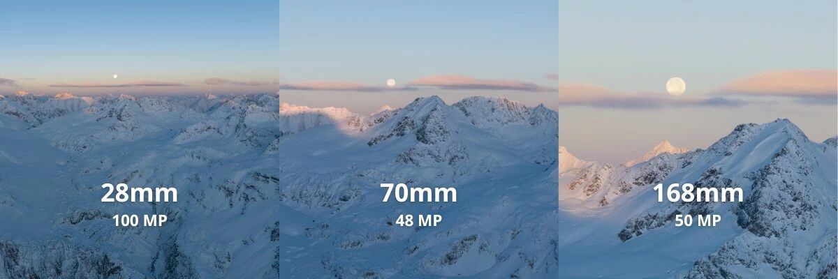 Image des 3 camras du DJI Mavic 4 Pro