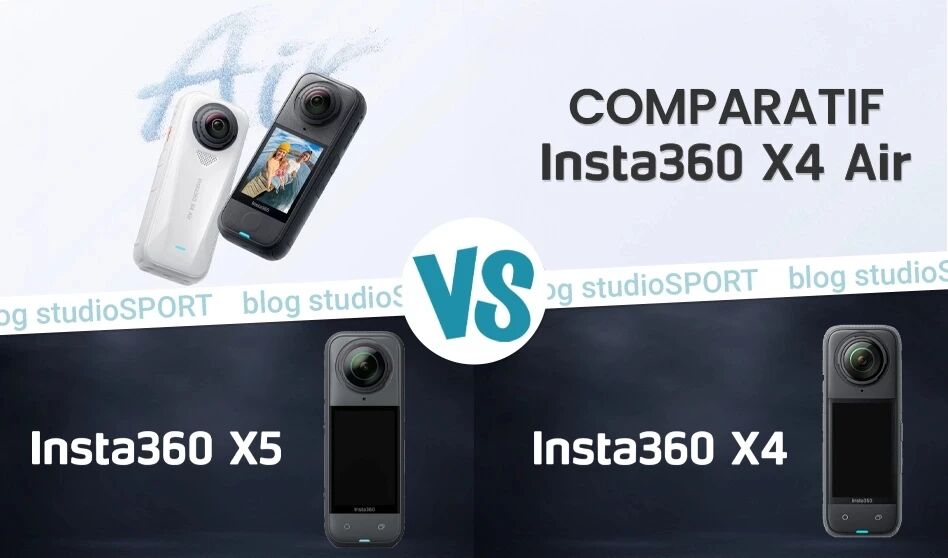 Bannire article de comparatif Insta360 X4 Air vs. X5 vs. X4