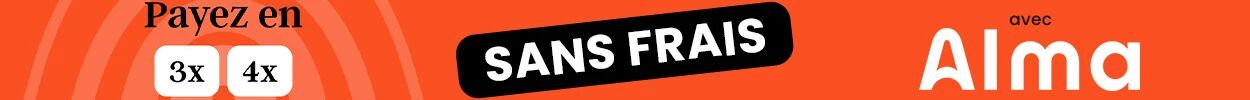 Banni�re mode de paiement Alma 3 ou 4x sans frais