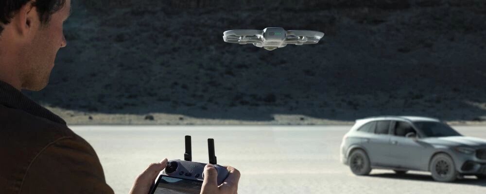 dji avata 360 drone en vol paysage