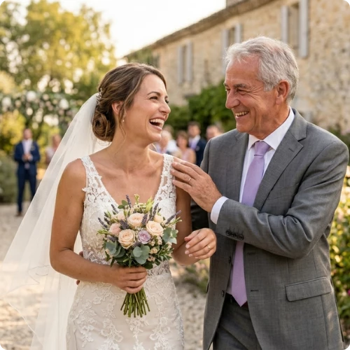 galerie photo mariage : la mari�e et son p�re
