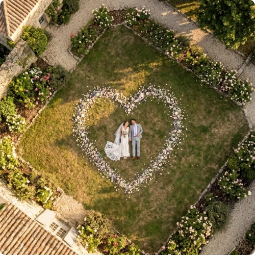 galerie photo mariage : photographie depuis le ciel - drone