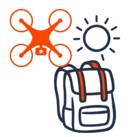 Pictogramme drone pour voyager