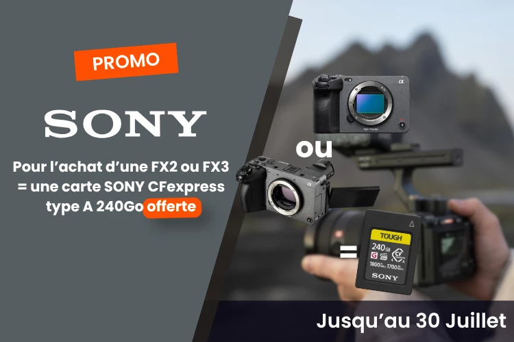 Offre carte CF Express offerte sur Sony FX