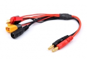 20cm 20AWG 4.0mm Banana Plug to XT60 XT30 DC5.5 T Plug Charger Adapter Cable