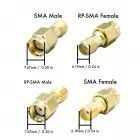 Adaptateur coudé RP-SMA et SMA