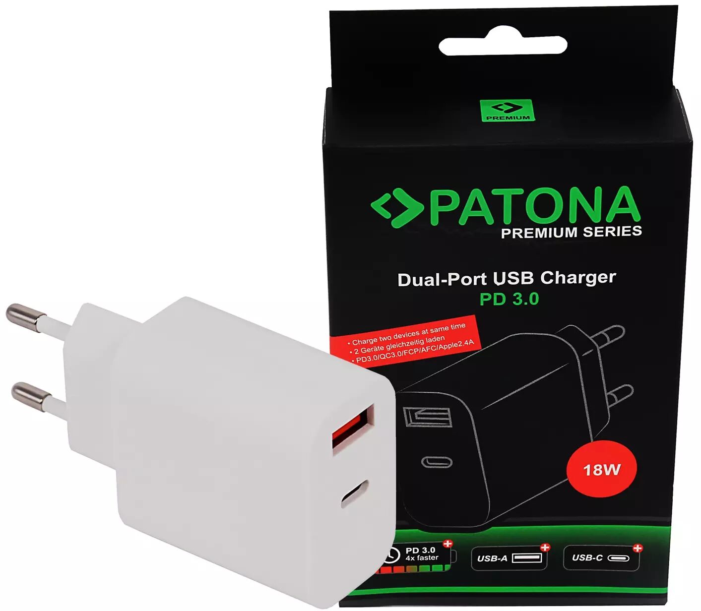 Chargeur bloc secteur 18W charge rapide 3.0