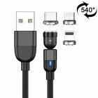 C&acirc;ble de charge 3-en-1 magn&eacute;tique 2m - Sunsky