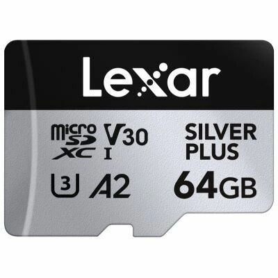 Carte microSDXC Silver Plus 64 Go V30 UHS-I - Lexar