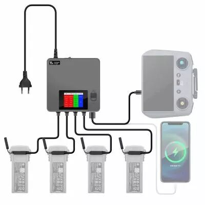 Hub De Charge Rapide Pour DJI Air 3/Air 3S - Charge Jusqu'à 2 Batteries + Fonction Power Bank - 100W Recommandé