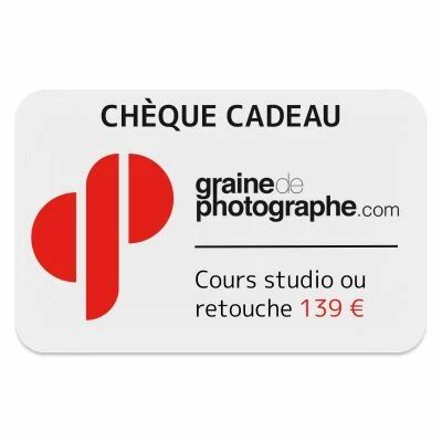 Chque cadeau cours studio ou retouche Graine de Photographe