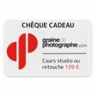 Chèque cadeau cours studio ou retouche Graine de Photographe