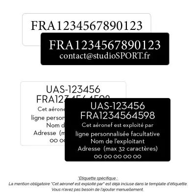 tiquette d\'enregistrement drones  - norme 2021