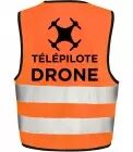 Gilet de sécurité orange pour télépilote