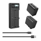 Kit 2 batteries et chargeur double 3821 / 3823 / 3824B - SmallRig