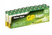 Kit de 20 piles AA alcalines Super - GP