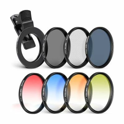 Kit de 7 filtres � clipser (CPL, ND32, �toile, couleurs) - Neewer