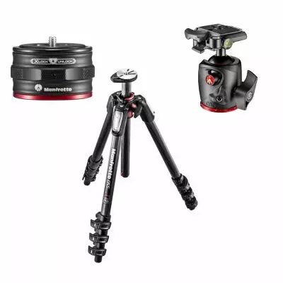 Kit de trpied  4 sections carbone, QR Catcher et Rotule Ball Pro - Manfrotto