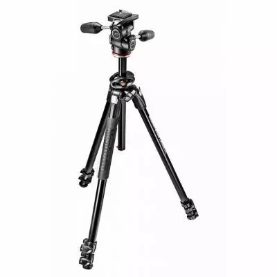 Kit trpied 290 dual aluminium  3 sections avec sa rotule 3D 804 - Manfrotto