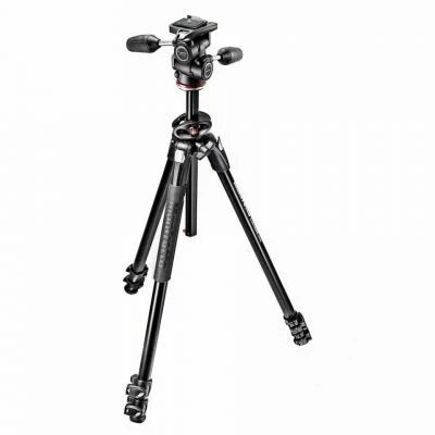 Kit trpied 290 dual aluminium  3 sections avec sa rotule 3D 804 - Manfrotto