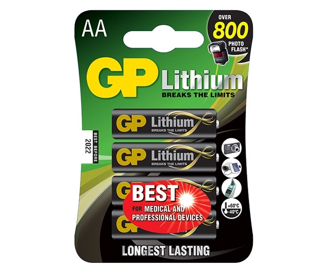 Lot de 4 piles Lithium Haute-Performance GP