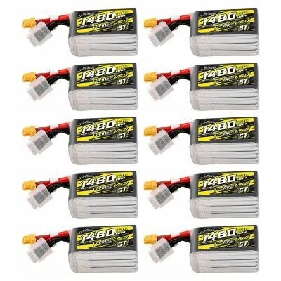 Mega Pack de 10 LiPo R-Line V6 6S 1480mAh 160C ST - Tattu