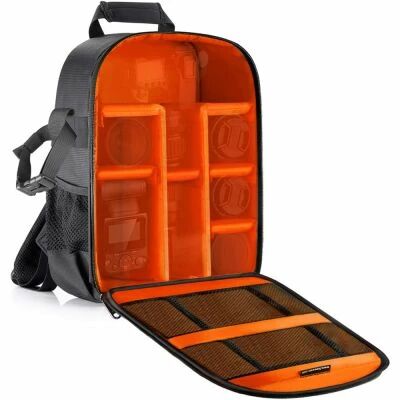 NEEWER MULTI-FUNCTION BACKPACK FOR CAMERAS AND ACCESSORIES(ORANGE INTERIOR)
