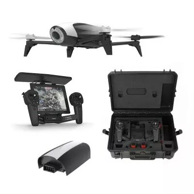 Pack complet: Bebop 2, Skycontroller, valise �tanche � roulettes et batterie 2700 mAh - version blanche