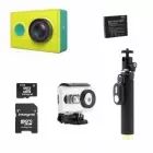 Pack complet Xiaomi Yi Cam avec : cam&eacute;ra, batterie, t&eacute;l&eacute;commande, caisson &eacute;tanche et carte m&eacute;moire - version jaune