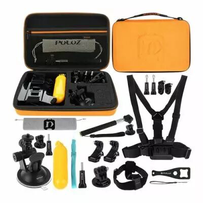 Pack de 20 accessoires et tui pour actioncams - Puluz 