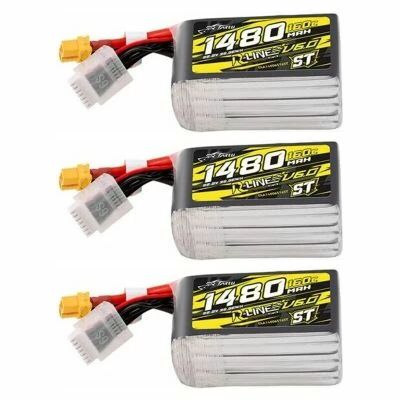 Pack de 3 LiPo R-Line V6 6S 1480mAh 160C ST - Tattu