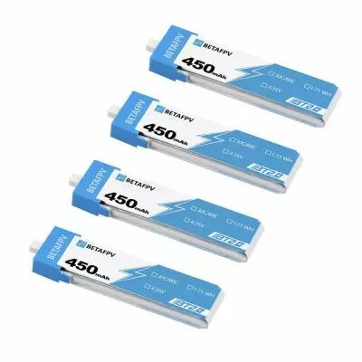 Pack de 4 batteries LiHV 1S 450mAh 30C (BT2.0) - BetaFPV 