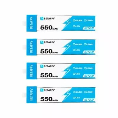 Pack de 4 batteries LiHV 1S 550mAh 40C (BT2.0) - BetaFPV