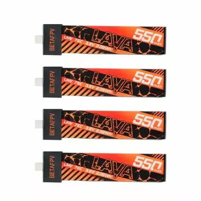 Pack de 4 batteries LiHV LAVA 1S 550mAh 75C (BT2.0) - BetaFPV