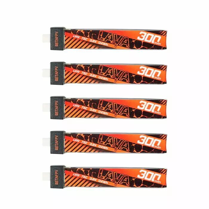 Pack de 5 batteries LiHV BetaFPV LAVA 1S 300mAh 75C (BT2.0)