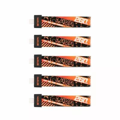 Pack de 5 batteries LiHV LAVA 1S 260mAh 80C (BT2.0) - BetaFPV