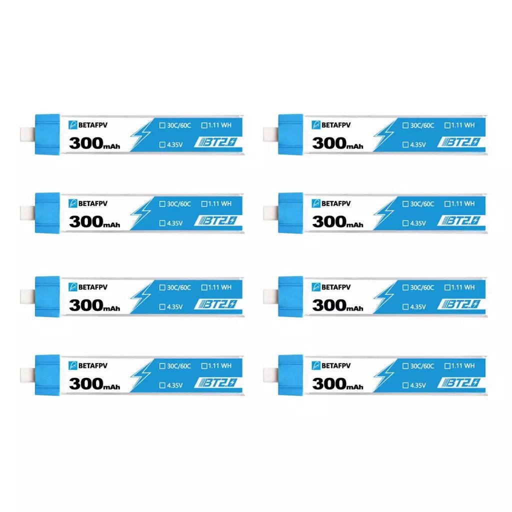 Pack de 8 batteries LiHV 1S 300 mAh 30C (BT2.0) - BetaFPV